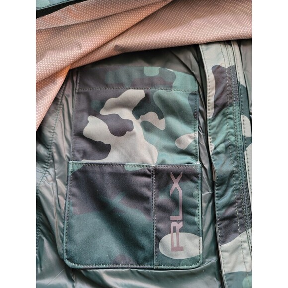NWT RLX Ralph Lauren Water Repellent Packable Green Camo Full Zip Vest $188, M - Picture 8 of 9